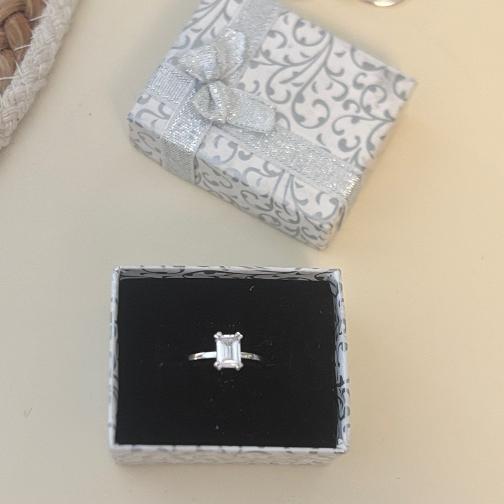 Elegant Silver Ring Rectangle Sterling Silver 925
